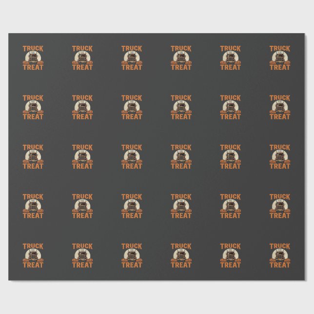 LKW oder Süßigkeiten Halloween-Semi-LKW-Design_1 Geschenkpapier (Flach)