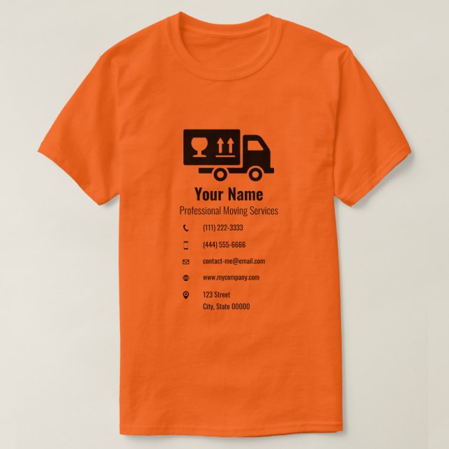 LKW-Orange für kundenspezifische Fahrleistungen T-Shirt (Design vorne)