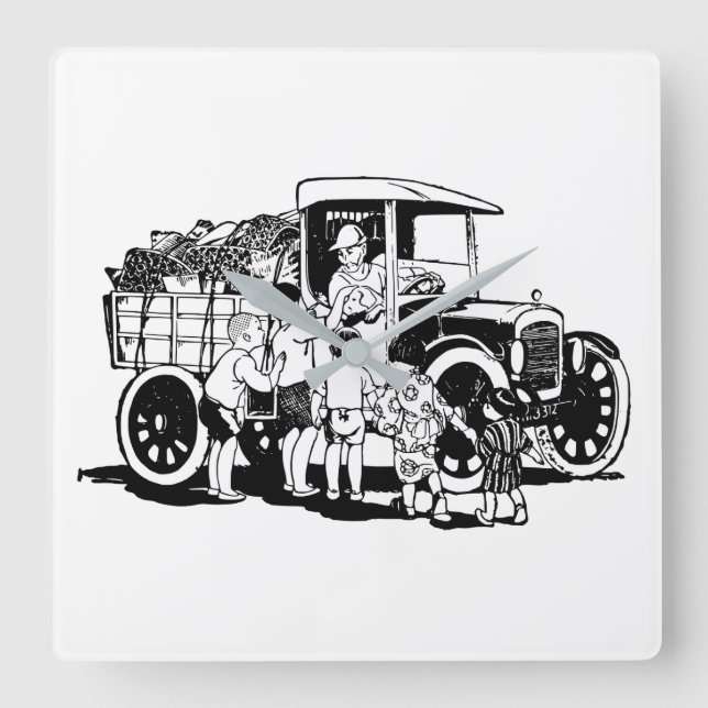 LKW QUADRATISCHE WANDUHR (Vorderseite)