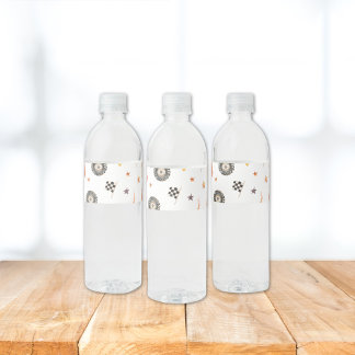 LKW Racing Schachbretts Moderne Wasserfarbe Weiß Wasserflaschenetikett