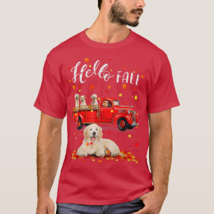 LKW-Reiten Golden Retriever Hunde Herbst Niedlich  T-Shirt