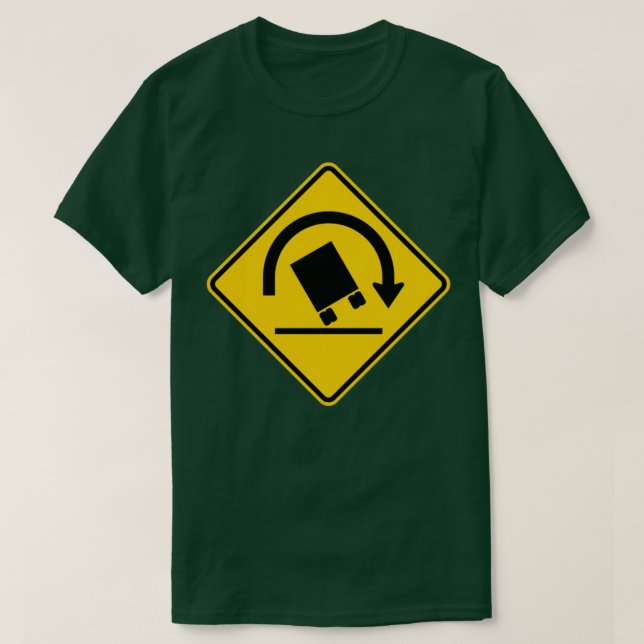 LKW-Rollover-Warnschild  T-Shirt (Design vorne)