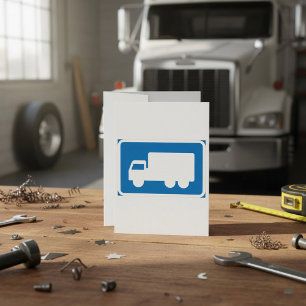 LKW-Route Verkehrsschild Blau Transport-Symbol Einladung