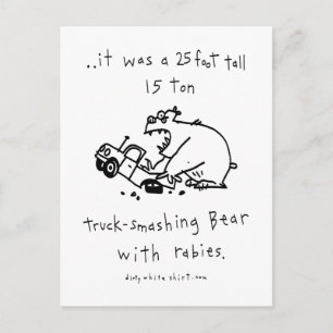 LKW-Smashing-Bär Postkarte