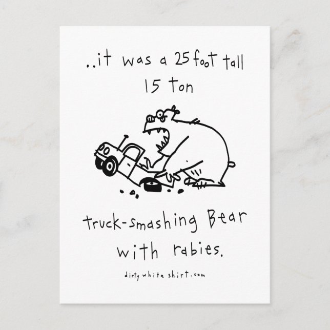 LKW-Smashing-Bär Postkarte (Vorderseite)