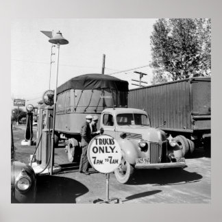 Lkw-Stopp der 40er Jahre Poster