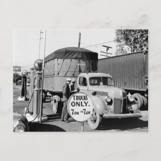 Lkw-Stopp der 40er Jahre Postkarte