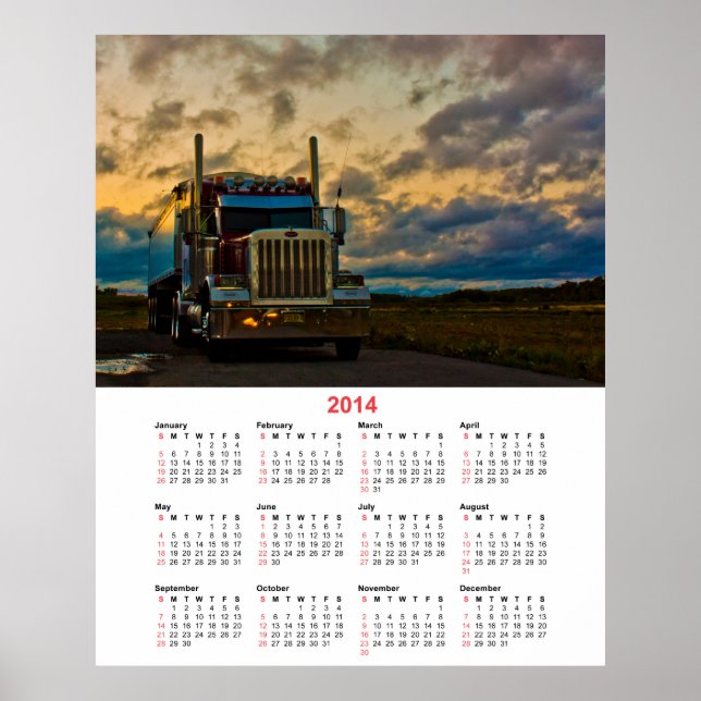 LKW-Stopp-Sky-Kalender 2014 Poster (Vorne)