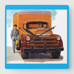 LKW-Takt Quadratische Wanduhr