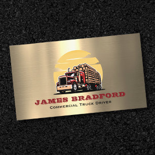 LKW Transport Metal Log Trucker Visitenkarte