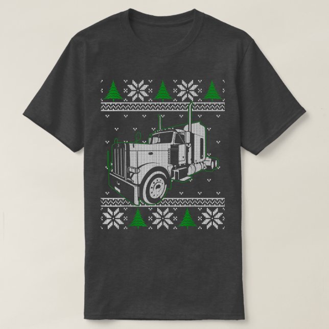 LKW Ugly Christmas Sweater Truck Driver Geschenk  T-Shirt (Design vorne)