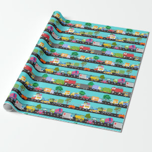 Lkw und Autos Kids Transportation Wrapping Paper Geschenkpapier