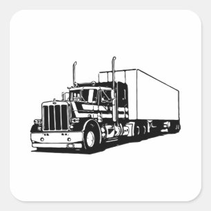 Lkw und Trockenvan Quadratischer Aufkleber