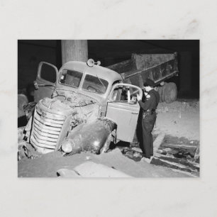 LKW-Unfall, Los Angeles, 1951 Vintage Postkarte