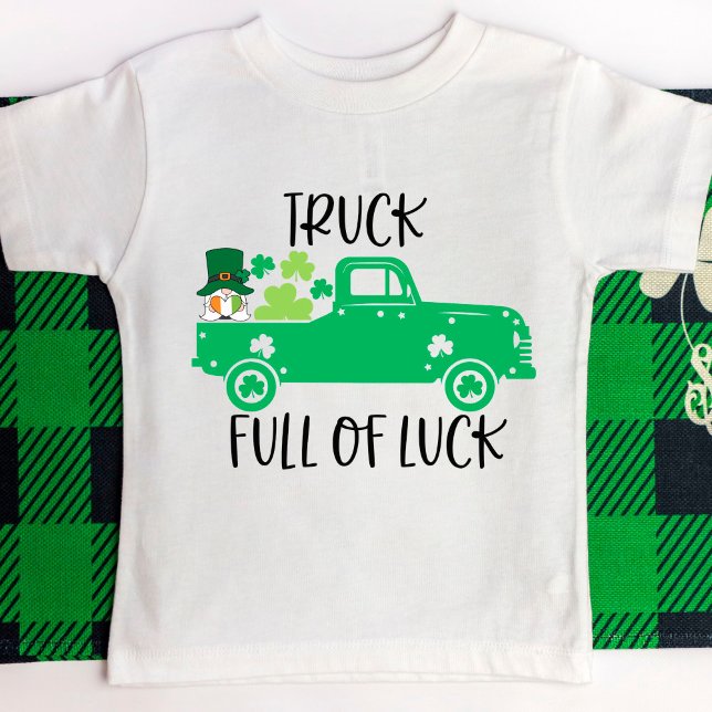 Lkw voll von Luck Green Gnome mit irischem Herzen Baby T-shirt (Von Creator hochgeladen)