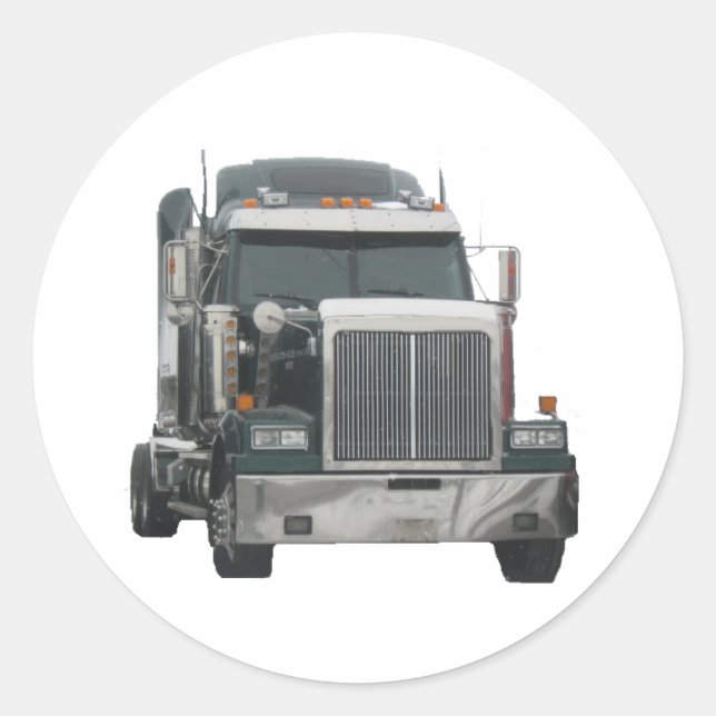 Lkw-Zugmaschine Runder Aufkleber (Vorderseite)