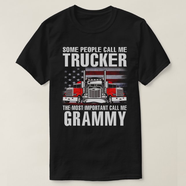 LKWer der wichtigste nennen mich GRAMMY US Flag T-Shirt (Design vorne)