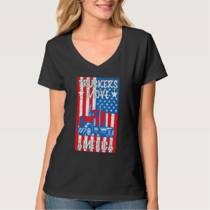 LKWs 4. Juli bewegen Amerika Flag Patriotic T-Shirt