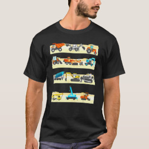 LKWs Bagger Zementwagen Bulldozer Baustelle T-Shirt