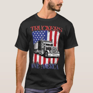 LKWs bewegen Amerika Amerikanischer Lastwagenfahre T-Shirt