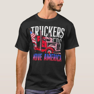 LKWs bewegen US Flag Truck Driver T-Shirt