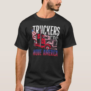 LKWs bewegen USA Flag Truck Driver T-Shirt