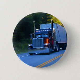 LKWs, Big Rig Cargo Truck Art Button