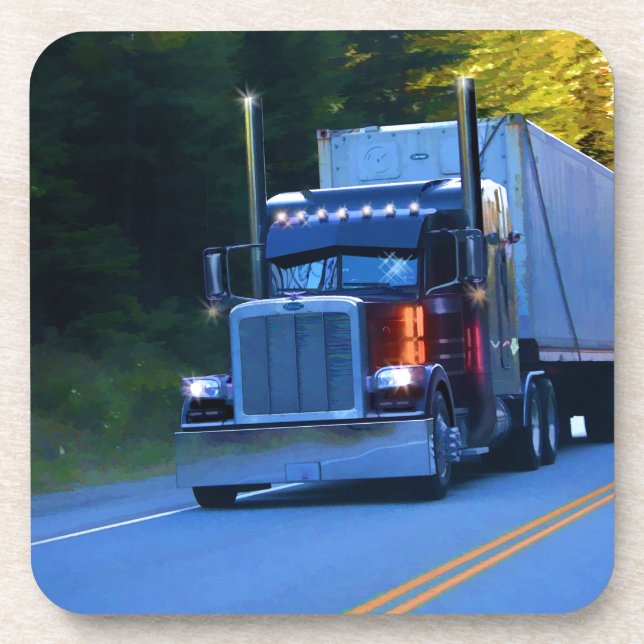 LKWs, Big Rig Cargo Truck Art Getränkeuntersetzer (Vorderseite)