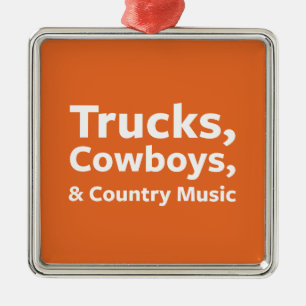 LKWs, Cowboys und Countrymusik Ornament Aus Metall