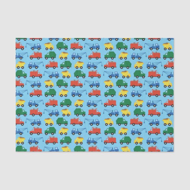 LKWs Niedlich 1. Geburtstag Party Thema Seidenpapier (Vorderseite)