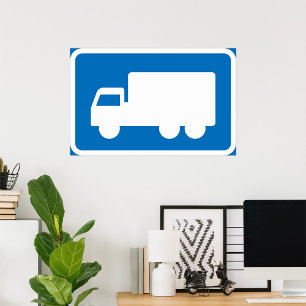 LKWs Road Sign Poster