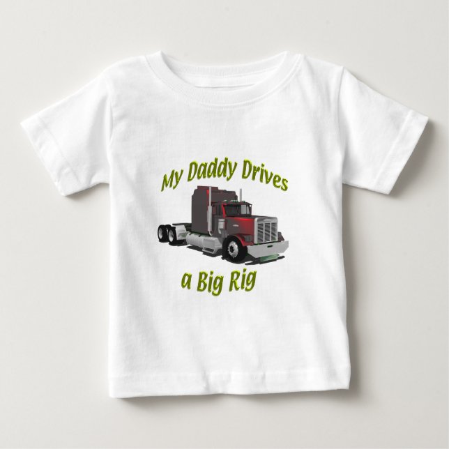 LKWs - Teamsters - Maroon Big Rig - Vater Baby T-shirt (Vorderseite)