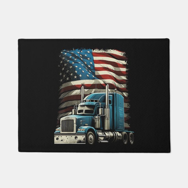 LKWs US-amerikanische Fahne für Patriotic Truck Dr Fußmatte (Vorderseite)