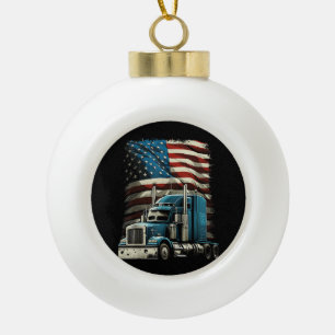 LKWs US-amerikanische Fahne für Patriotic Truck Dr Keramik Kugel-Ornament