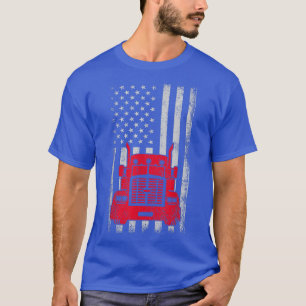 LKWs Vintager LKW-Fahrerentwurf unter amerikanisch T-Shirt