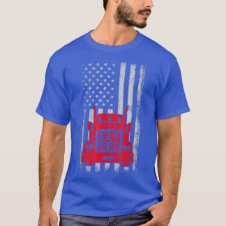 LKWs Vintager LKW-Fahrerentwurf unter amerikanisch T-Shirt