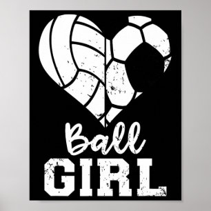 Ll Mädchen Herz Lustig Fußball Volleyll Mädchen  Poster