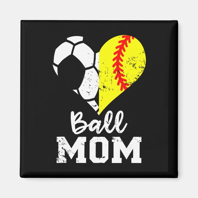 Ll Mama Herz Lustig Weichll Fußballmutter  Magnet (Vorne)