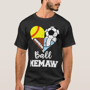 Ll Memaw Lustiger Fußball Fußll Weichll Volleyll S T-Shirt