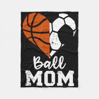 Ll Mom Heart Funny Soccer Sketll Mom  Fleecedecke