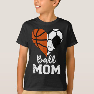 Ll Mom Herz Lustig Fußball Skizze Mom T-Shirt