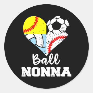 Ll Nonna Soccer Sell Softll Volleyll Player Nonna  Runder Aufkleber