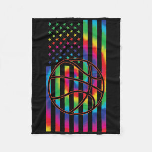 Ll Von Sketll Tie Dye Amerikanische Flagge Sketll Fleecedecke