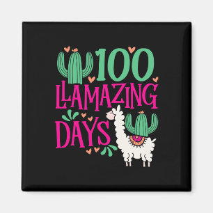 Llama 100 Llamazing Days of School - Niedliche Mäd Magnet