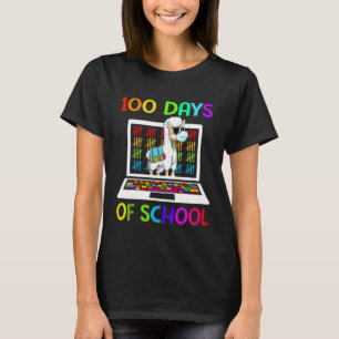 Llama 100 Tage Schule Virtuelles Lernen Online K T-Shirt