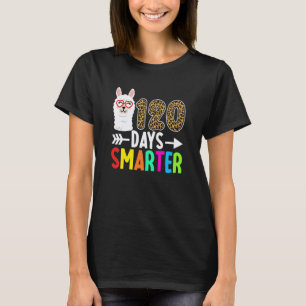 Llama 120 Tage schlauer 120. Schultag Leopard T-Shirt