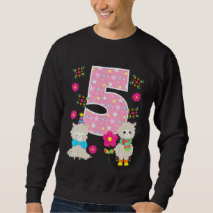 Llama 5. Geburtstag 5 Jahre altes süßes Llama Part Sweatshirt