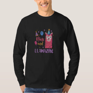 Llama 9. Geburtstag Neun und Lamming 9 Jahre alt T-Shirt