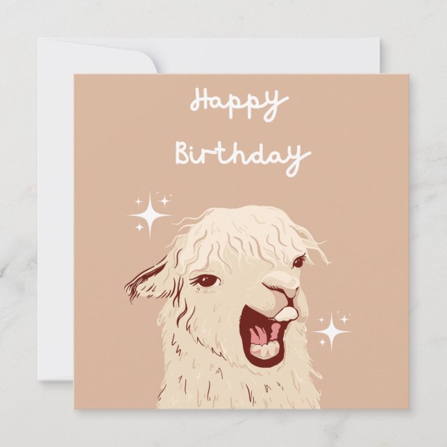 Llama Alles Gute zum Geburtstag Karte (Vorderseite)