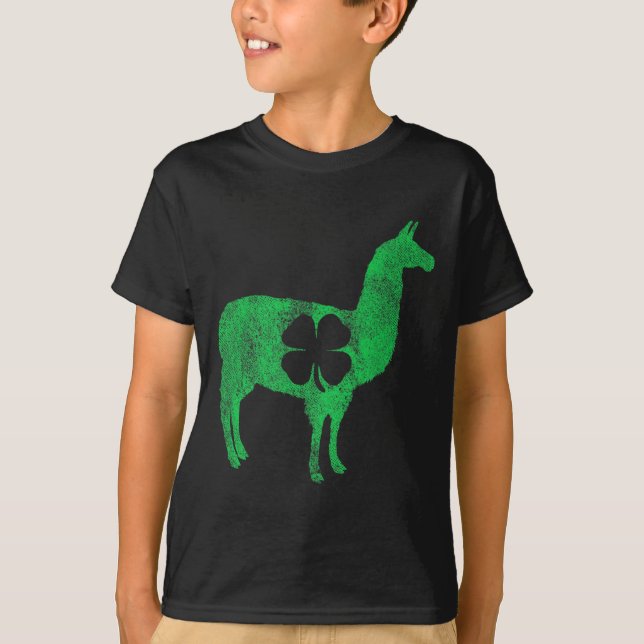 Llama Alpaca Gift St Patricks Day Shamrock Clove T T-Shirt (Vorderseite)